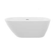 67' Acrylic Freestanding Bathtub Stand Alone Soaker Tub, Glossy White Acrylic, POP-UP Chrome Drain