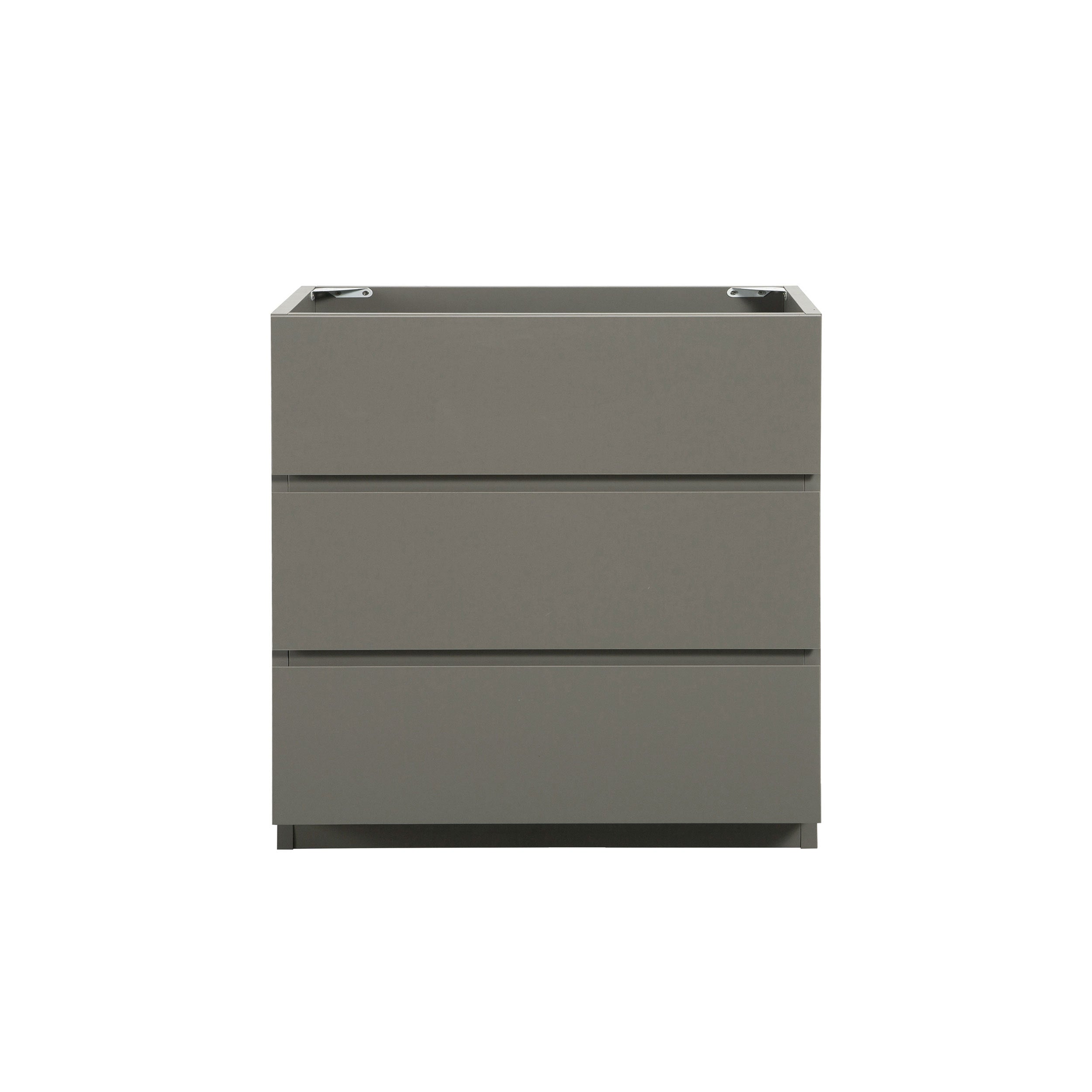 Alice-30F-102,Floor cabinet WITHOUT basin, Gray color, With three drawers, Pre-assembled