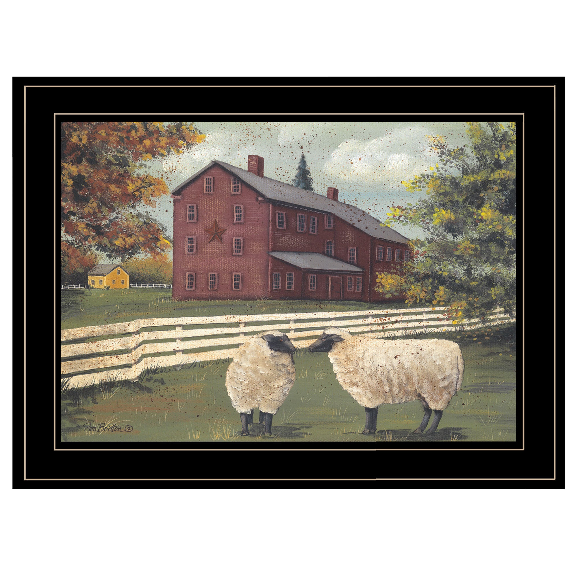 'Hancock Sheep' By Pam Britton, Ready to Hang Framed Print, Black Frame