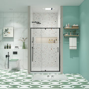 38-42' W x 71' H Piovt Swing Glass Shower Door,Pivot Frame Sliding Shower Door with 1/4'(6mm) Clear SGCC Tempered Glass,Matte Black Finish Shower Doors,Reversible Installation