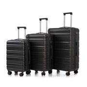 HIFINE TOURIST 20'/24'/28' 3 pcs/set in ABS Spinner Wheel Luggage, Carry on Suitcase, Matching Color, Combination Lock (Dark Gray)