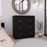 Dresser 33'H, Three Drawer, Superior Top, Metal Handles, White