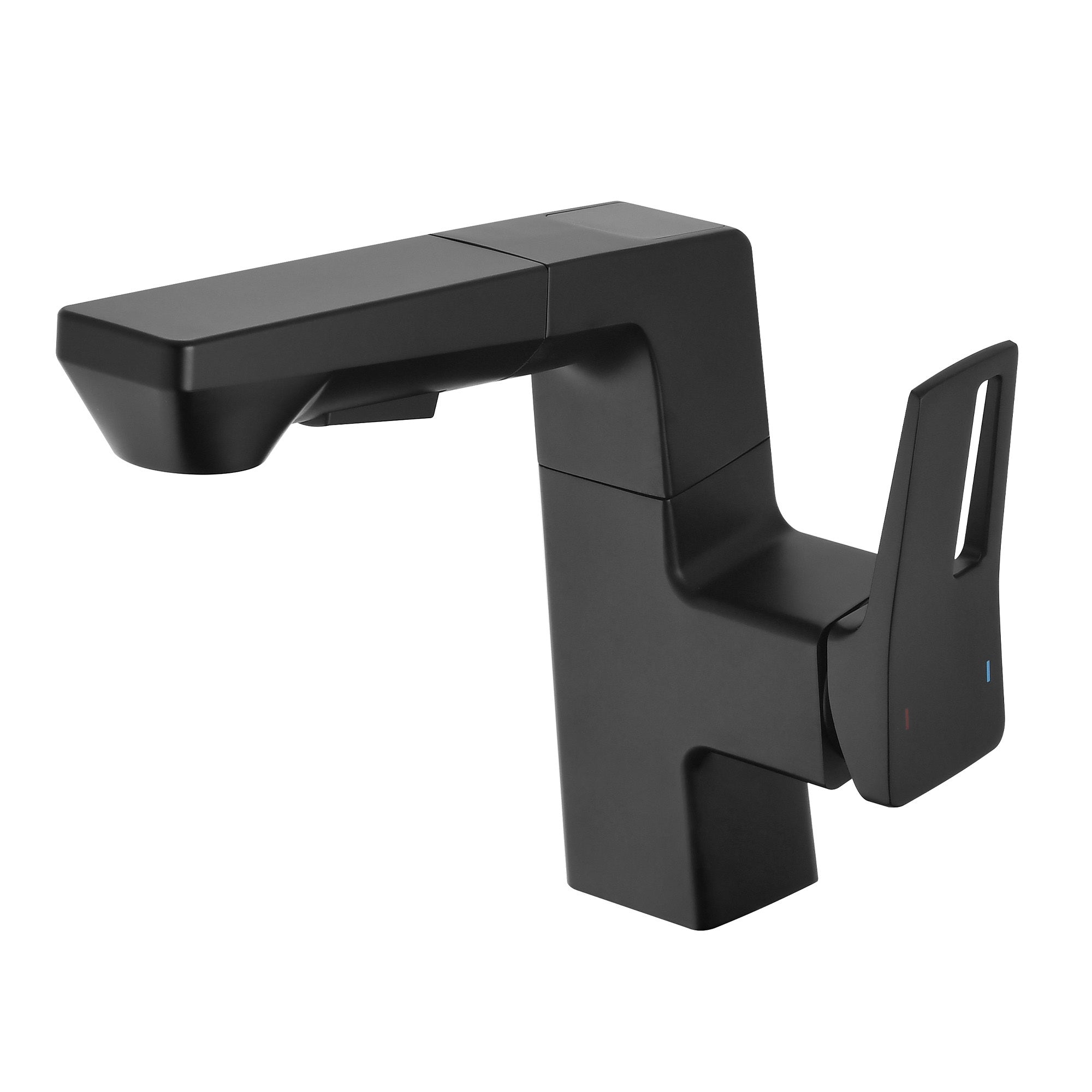 Modern Matte Black Smart LED Bathroom Faucet with Temperature Digital Display and Pull Down Sprayer