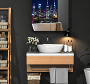 Bathroom Mirrored Cabinet, Steel Frame Medicine Cabinet, Wall-Mounted Storage Organizer