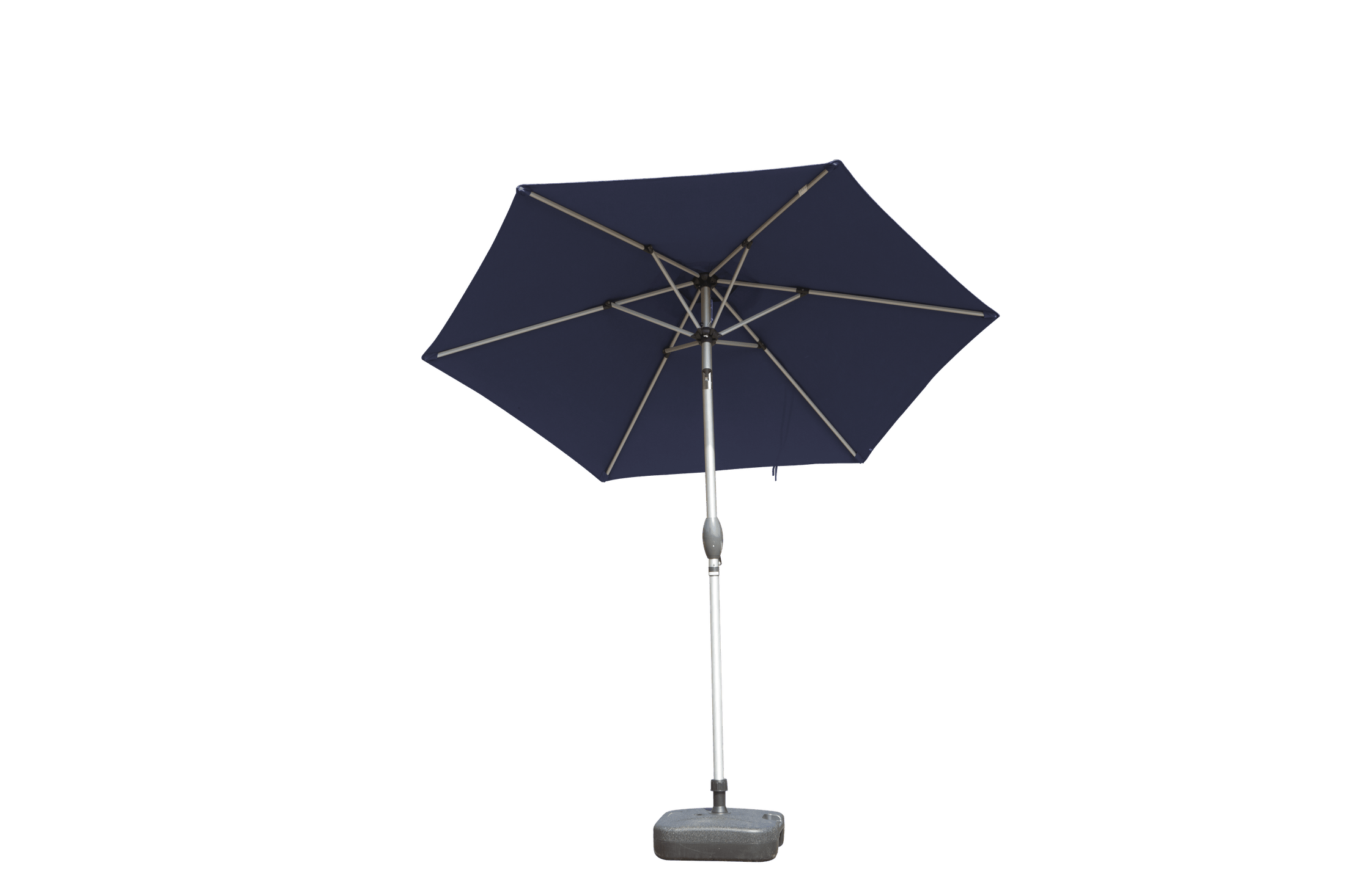 7.5FT Patio Umbrella, Outdoor Table Umbrella with Push Button Tilt and Crank, UV Protection Waterproof Market Sun Umbrella with 6 Sturdy Ribs for Garden, Deck, Backyard, Pool (Navy Blue)