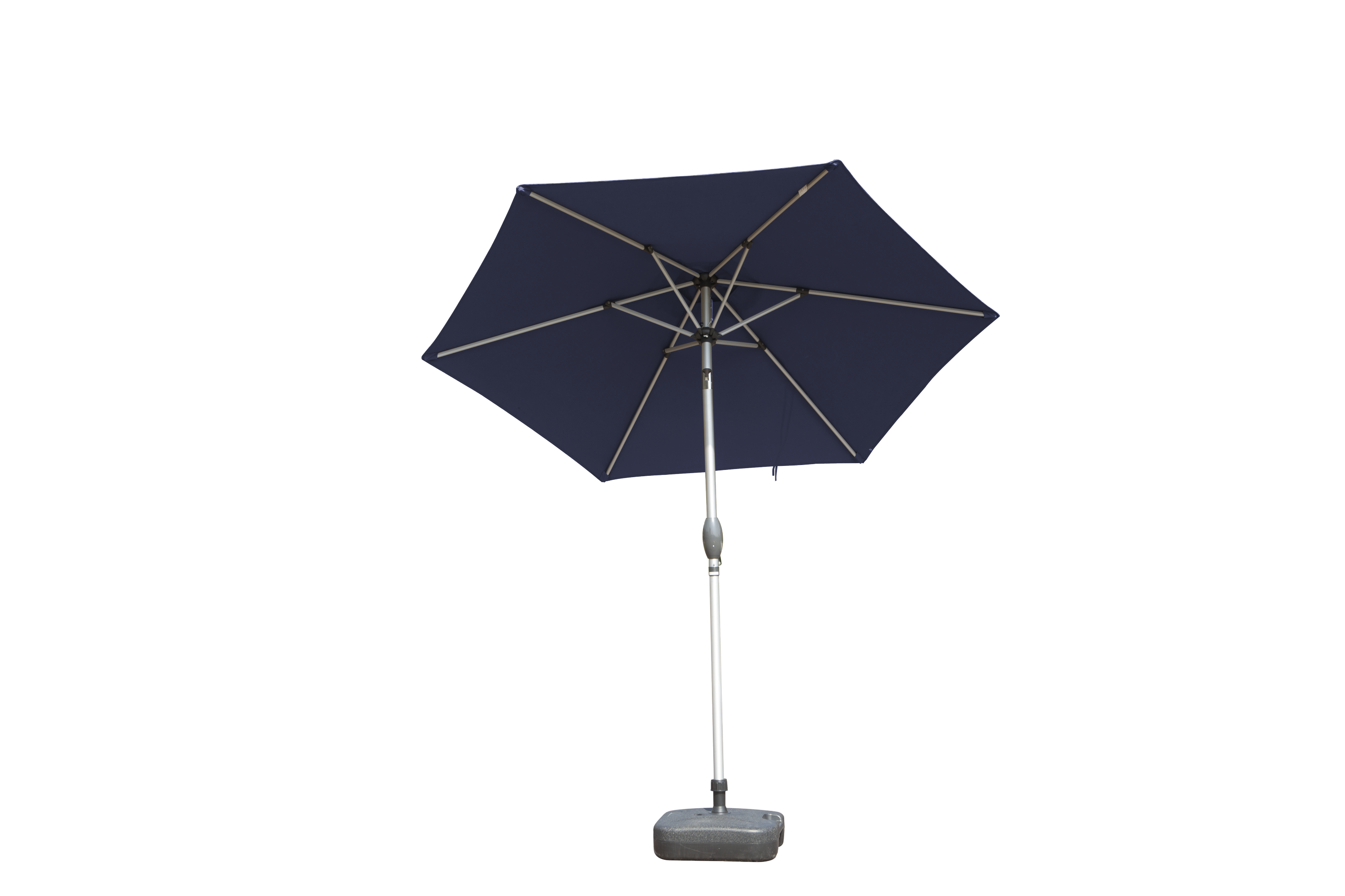7.5FT Patio Umbrella, Outdoor Table Umbrella with Push Button Tilt and Crank, UV Protection Waterproof Market Sun Umbrella with 6 Sturdy Ribs for Garden, Deck, Backyard, Pool (Navy Blue)