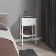 Nightstand, 1 Drawer, 1 Shelf, 4 Legs, White