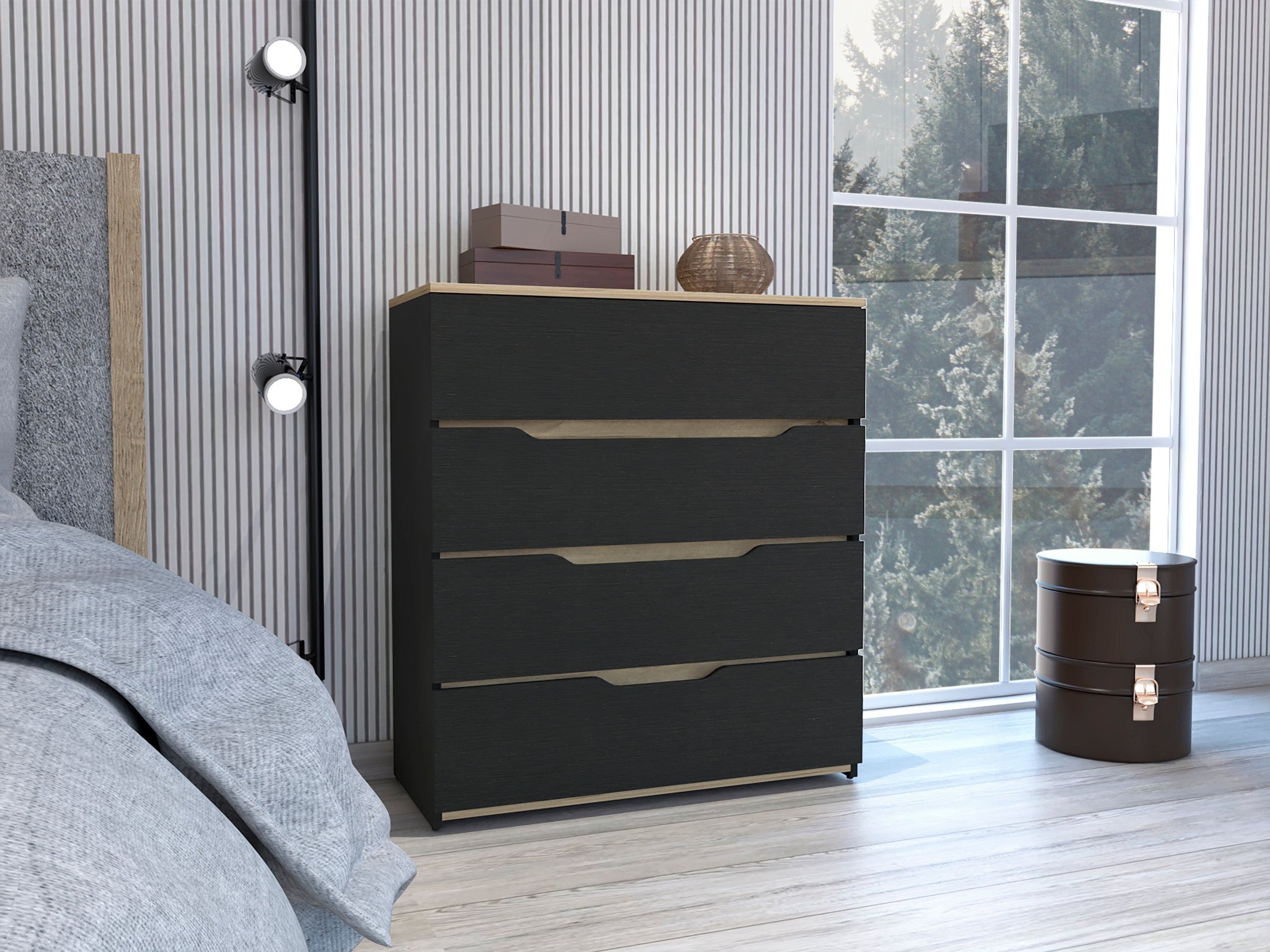 California Drawer Dresser, Four Spacious Drawers, Superior Top