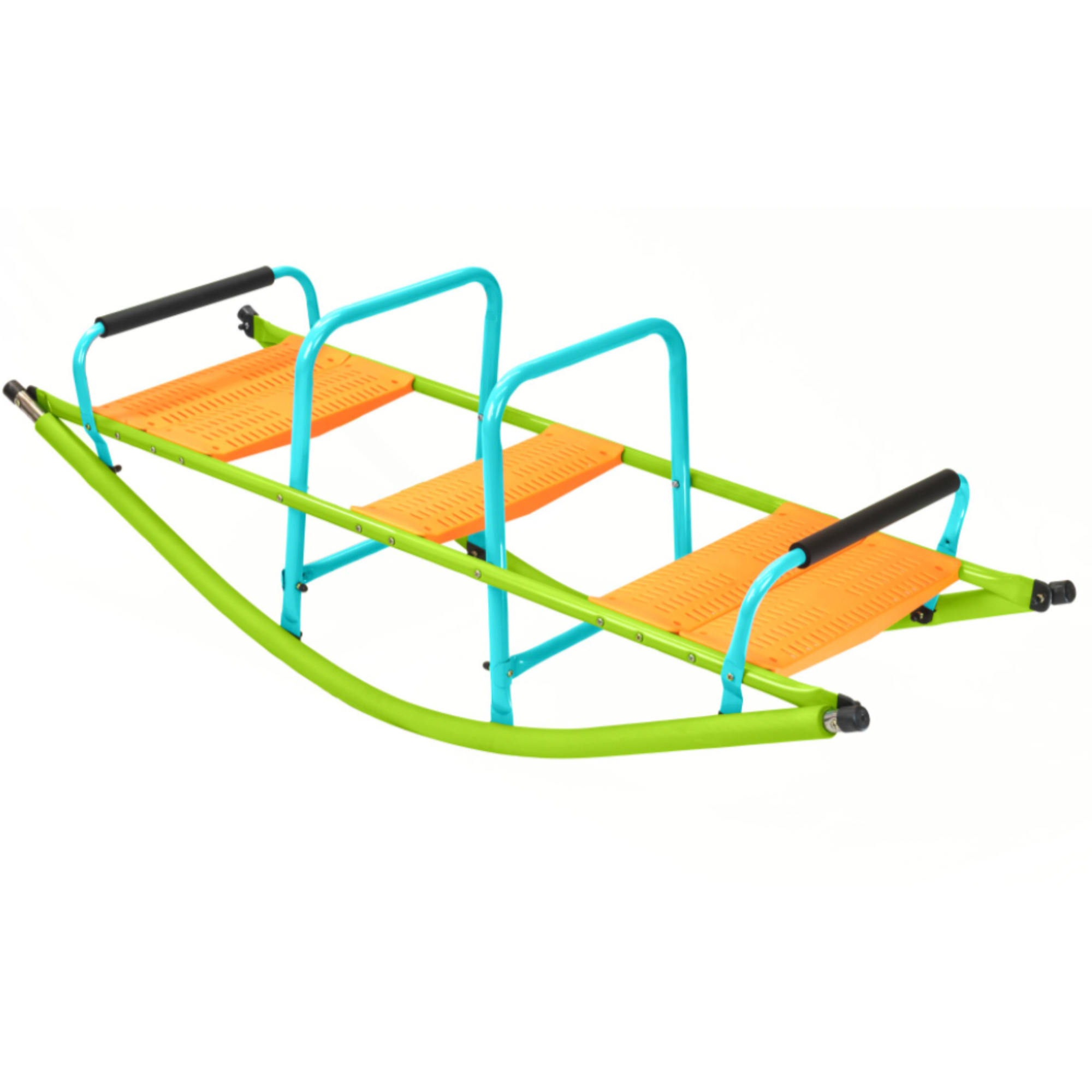 XSS008 High Quality Kids Seesaw with Plastic Seat and Steel Tube for Outdoor Play, Blue and Green
