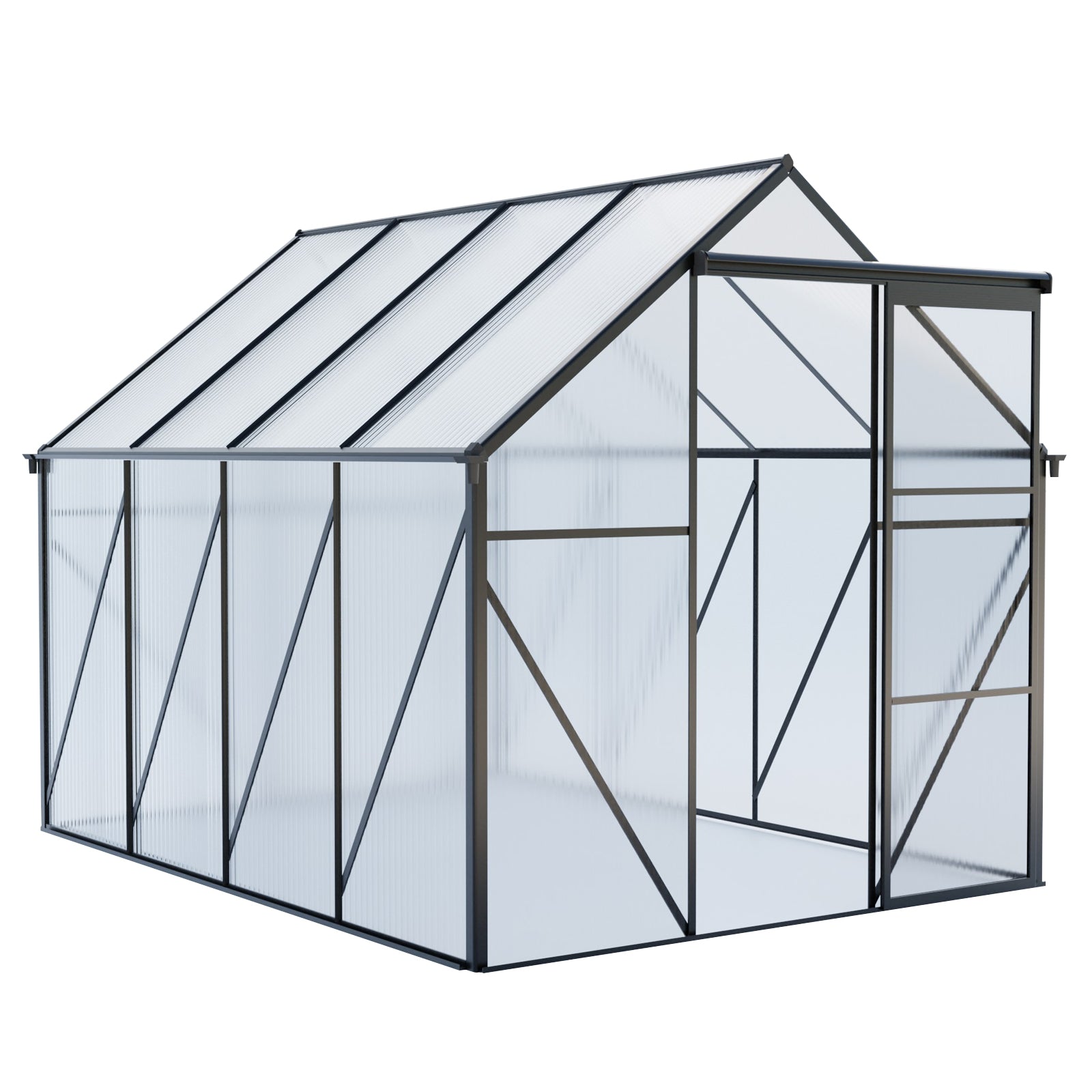 6x8 FT Polycarbonate Greenhouse with Raised Base and Anchor, Heavy Duty Walk-in Greenhouses for Outdoor Backyard, All Season Use