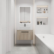 30 ' Modern Design Float Bathroom Vanity With Ceramic Basin Set,  Wall Mounted White Oak Vanity  With Soft Close Door,KD-Packing,KD-Packing,2 Pieces Parcel(TOP-BAB110MOWH)
