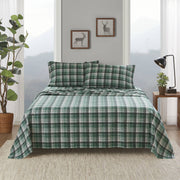 4 PCS Cal King Sheet Set Green Plaid