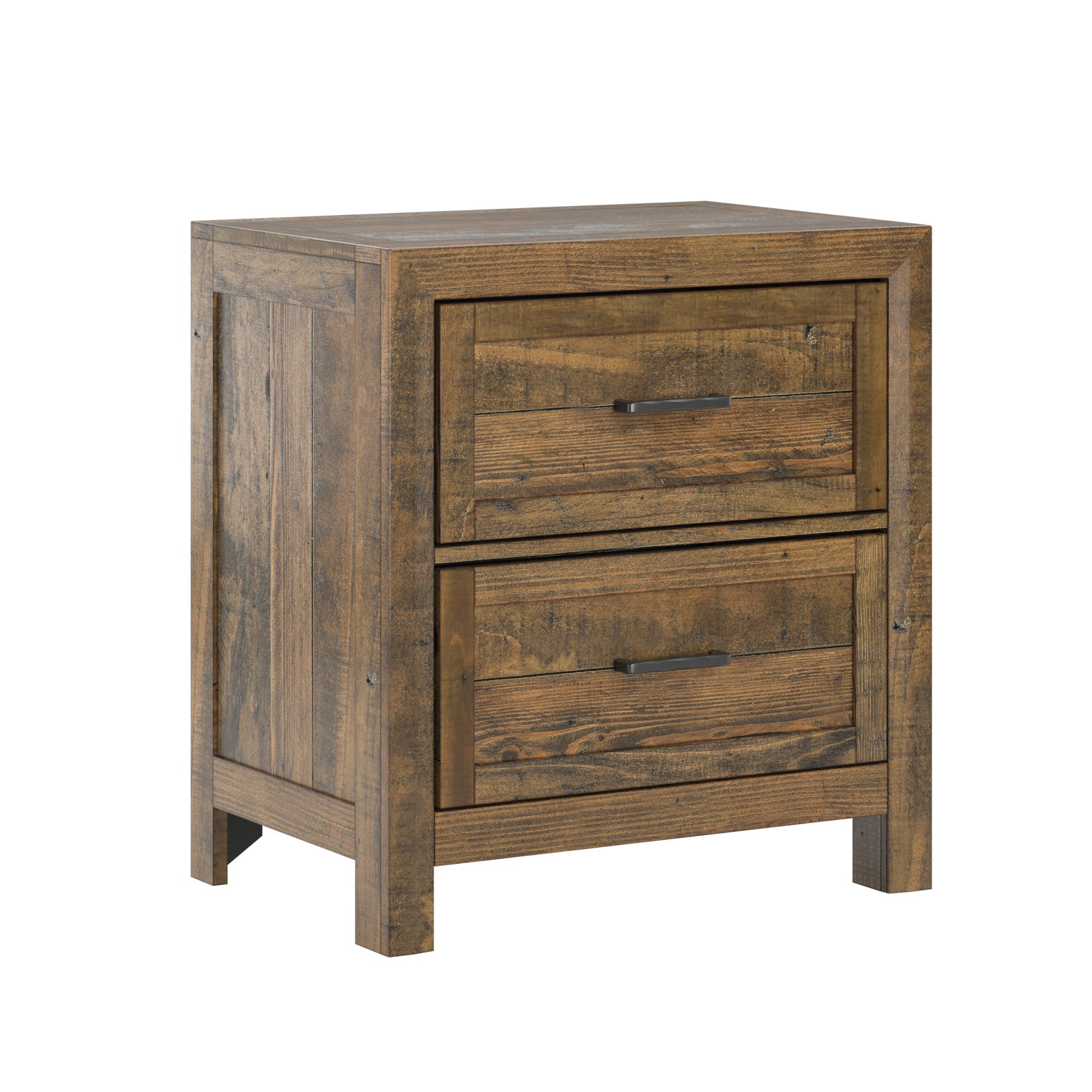 Brown 2-Drawer Nightstand