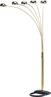 84'H GOLD 5-HEAD CAP STYLE FLOOR LAMP (1PC/CTN) (2.24/33.97)
