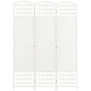 3 Panel Room Divider, Folding Privacy Screen, 5.6' Room Separator, Wave Fiber Freestanding Partition Wall Divider for Rooms, Home, Office, White