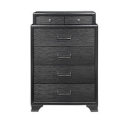 CIVIC Style Grey Chest with Felt-Lined Top Drawers in Solid Wood and MDF, 35.4 x 16.5 x 51.3 inches