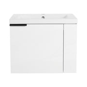 Modern Bathroom Vanity Sink Combo for Small Spaces, White Engineered Wood, 24-Inch