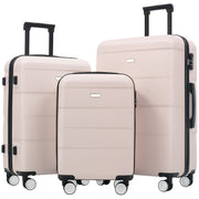Hardshell Luggage Sets 3 Piece Double Spinner Wheels Suitcase with Handle Password Lock, Lightweight 20'+24'+28' Luggages