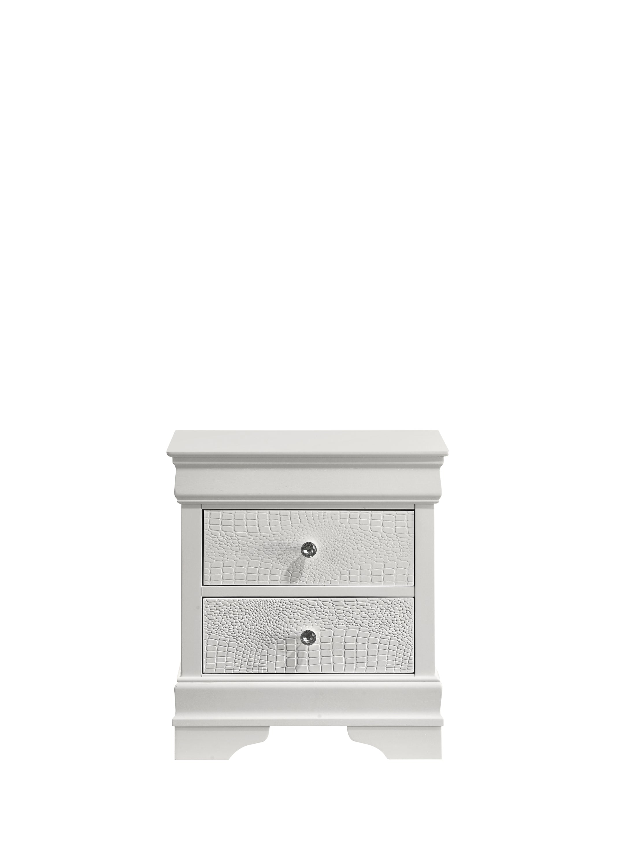Blaze Modern Style 2-Drawer Night stand Made with Wood in White  same as B009P286632 (CA inventory)