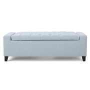 Stylish GUERNSEY Ottoman with Storage Function in Light Sky Fabric