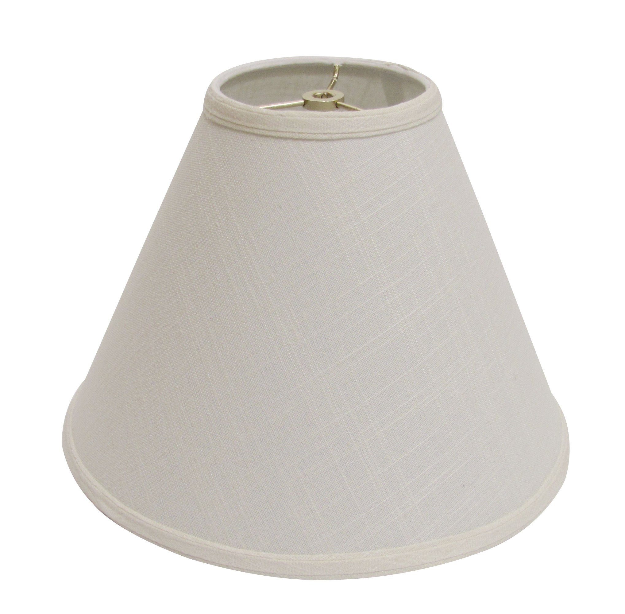 Deep Cone Hardback Lampshade with Washer Fitter, Off White Fabric Lampshade for Table Lamps, Natural Linen, 6' Top x 19' Bottom x 13' Height