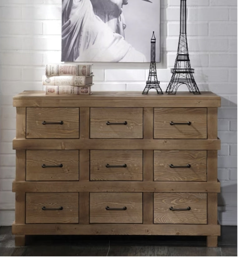 Adams Anqtique Oak & Gunmetal Finish Dresser