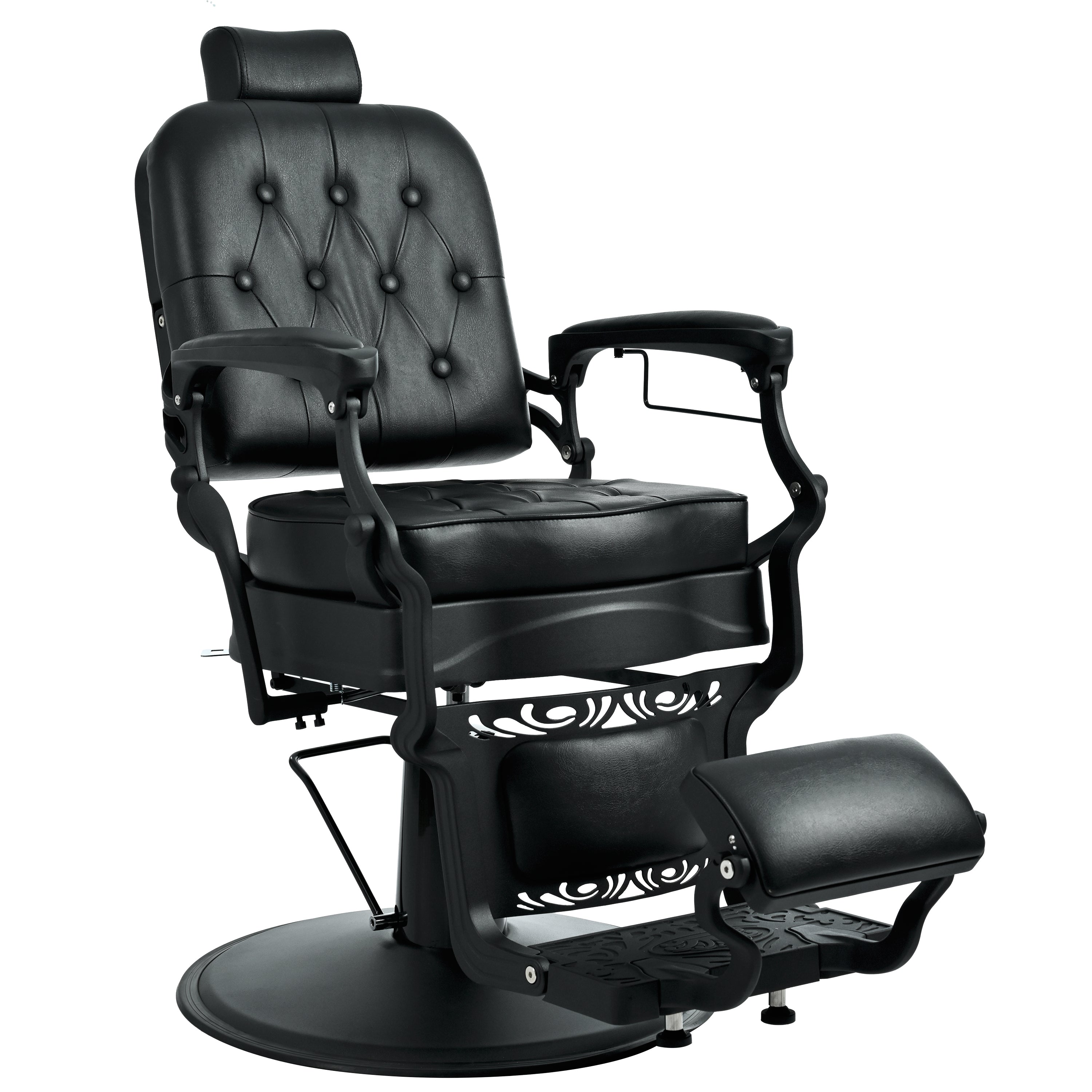 Heavy Duty Vintage Recline Barber Chair, Professional Salon Chair with Heavy Duty Metal, Supports 360°Rotatable,for Salon Beauty Spa Equipment, Black