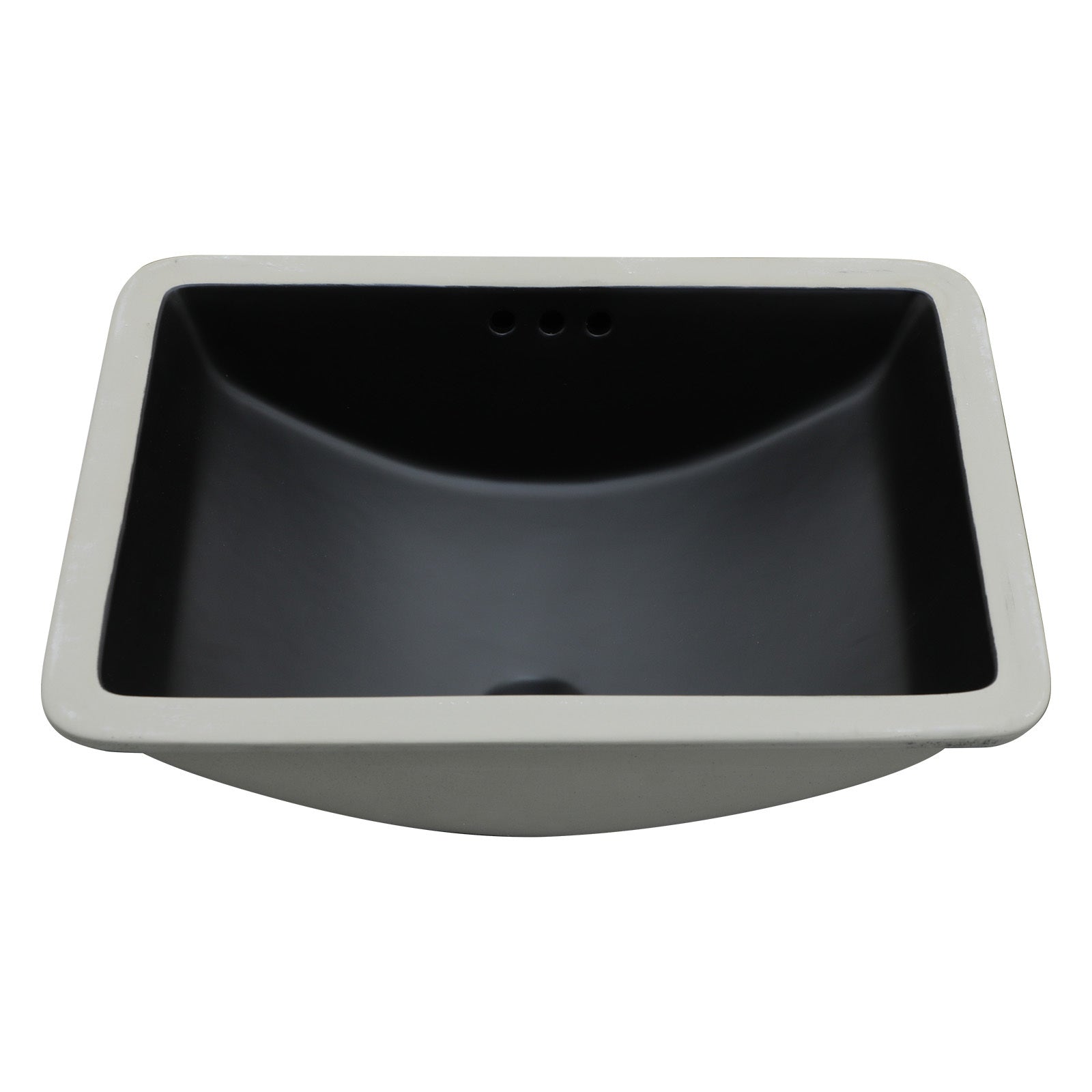 Modern Black Ceramic Undermount Bathroom Sink with Overflow, 21' x 14.75', High-Quality Ceramic