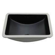 Modern Black Ceramic Undermount Bathroom Sink with Overflow, 21' x 14.75', High-Quality Ceramic