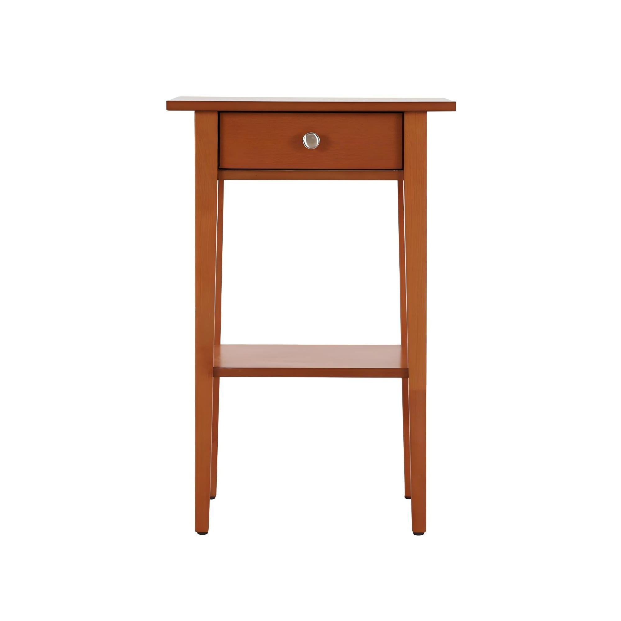 Modern Oak Finish Nightstand with Durable Particle Board Construction in Warm Oak, 28 x 18 x 14 Inches