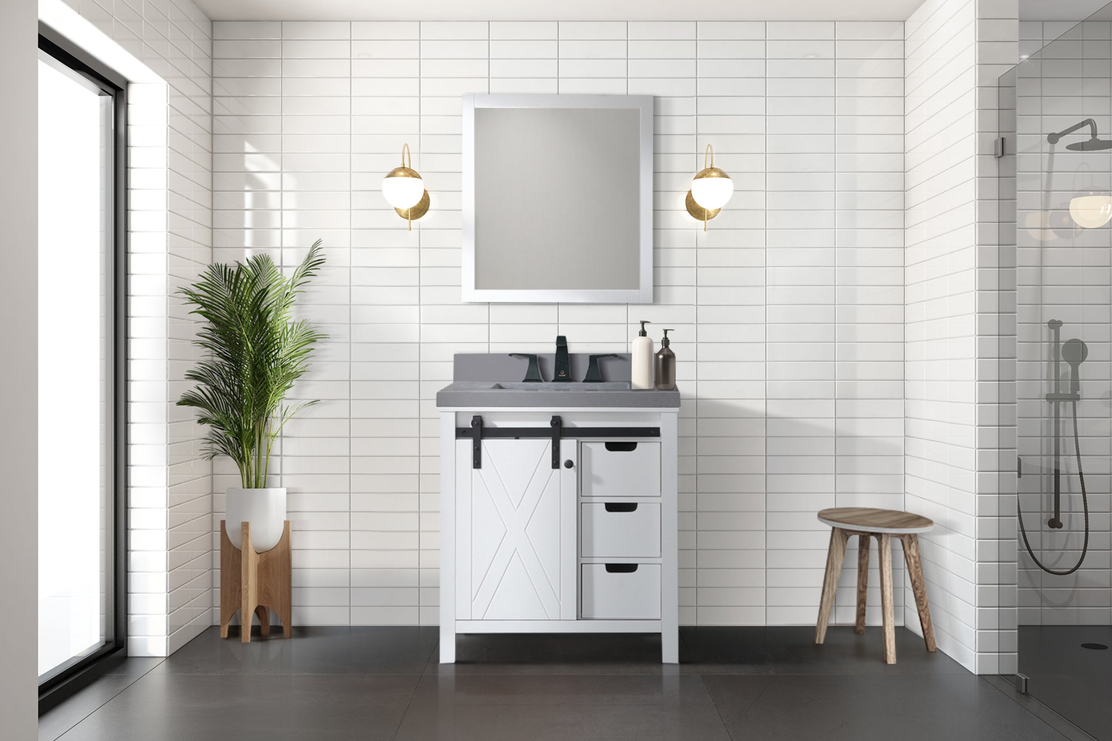 White Bath Vanity 30 in. W x 22 in. D