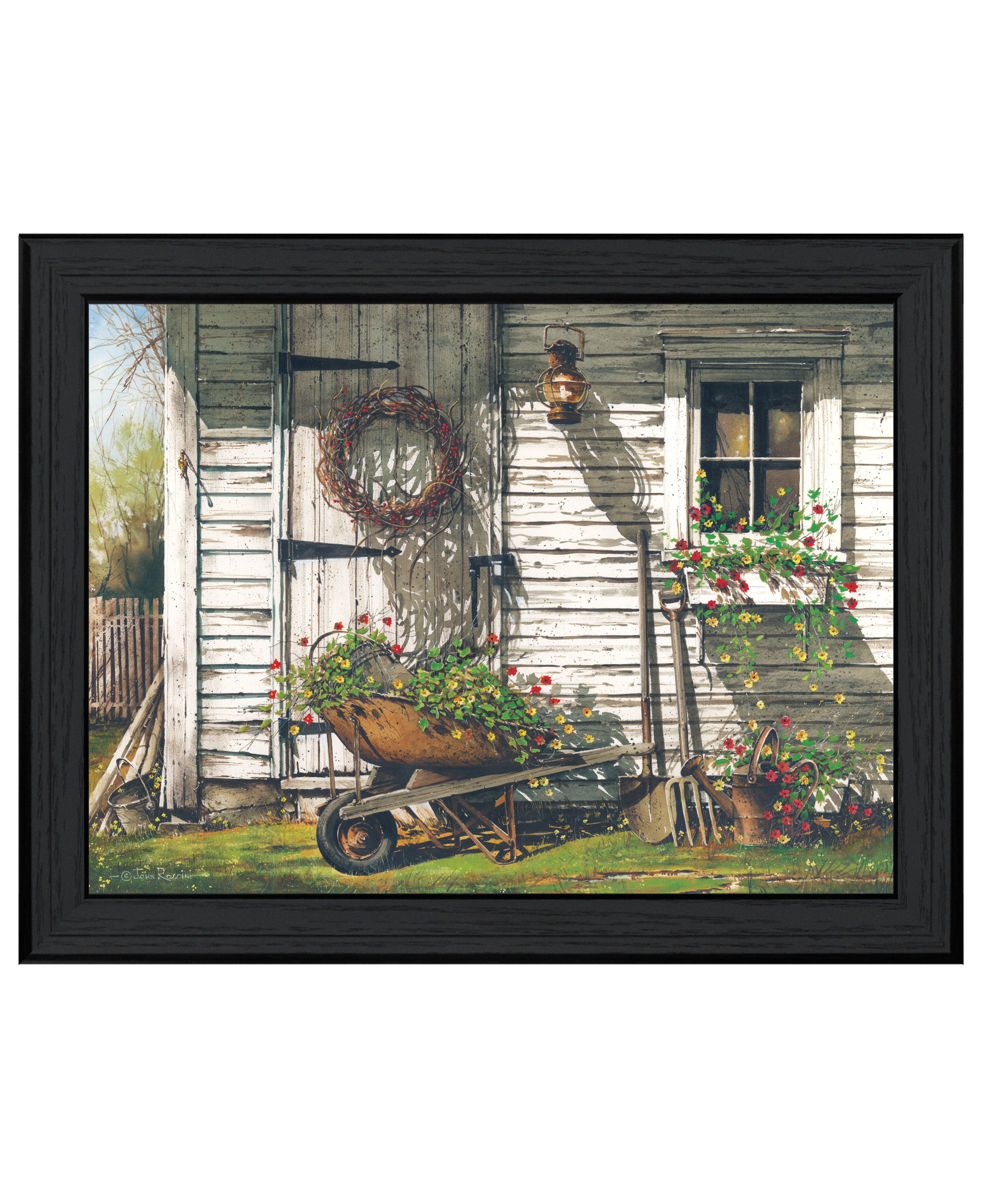 'Spring Cleaning' by Artisan John Rossini, Ready to Hang Framed Print, Black Frame