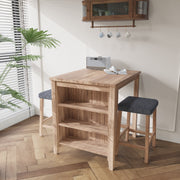 Dawson 36'W Oak Finish 3-PC Counter Height Table Set