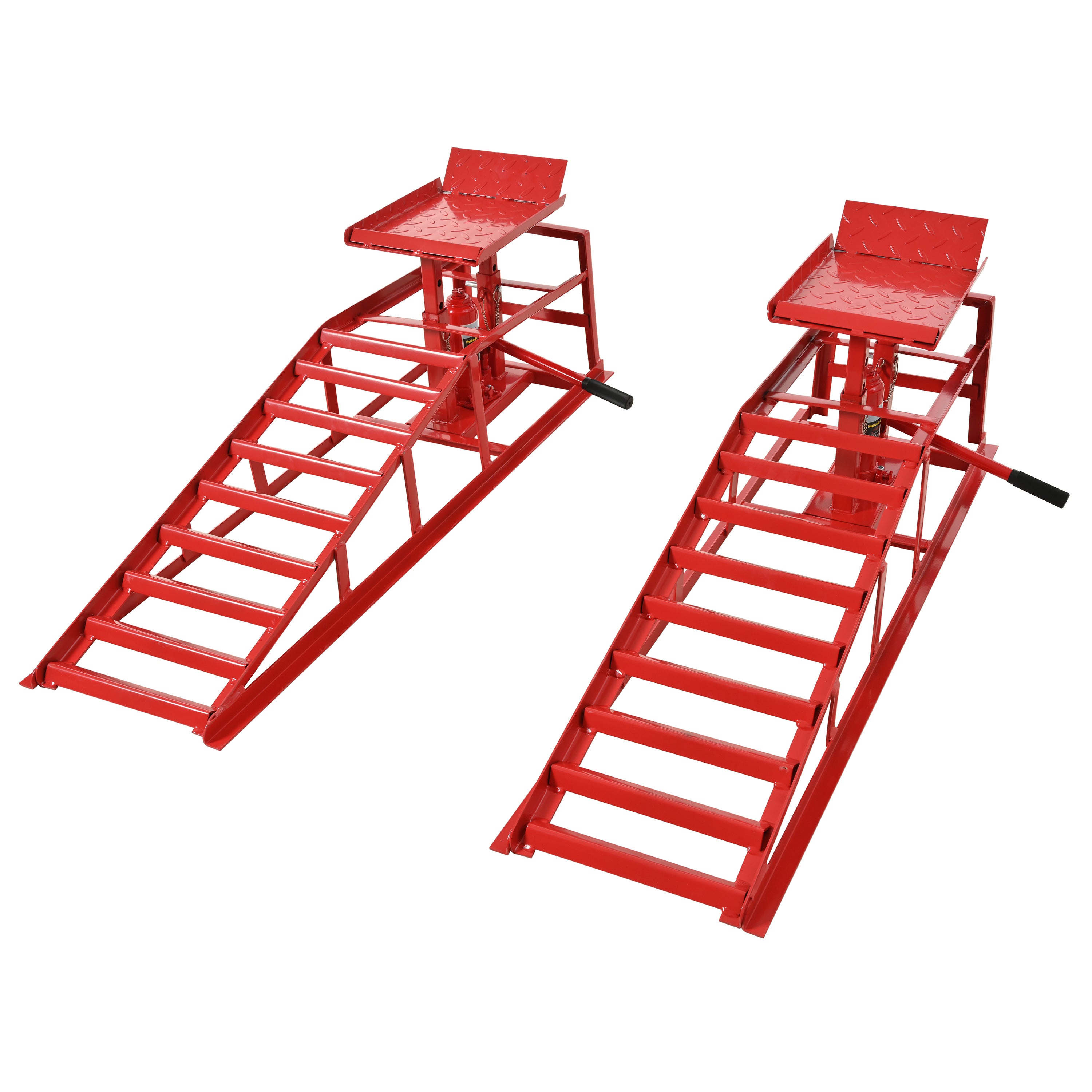 SuxiDi 5 Ton Auto Car Truck Service Ramps Lifts, Hydraulic Garage Lift, Red, Iron, 45 x 13.5 inches