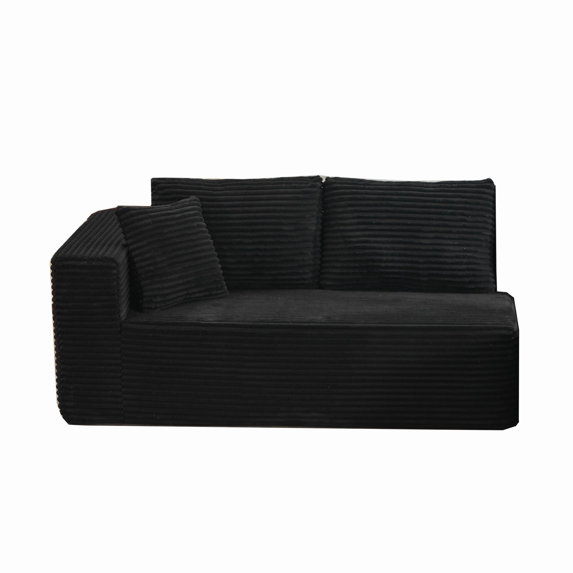 Modular Sectional Couches for Living Room: Left Long Seat (Black)