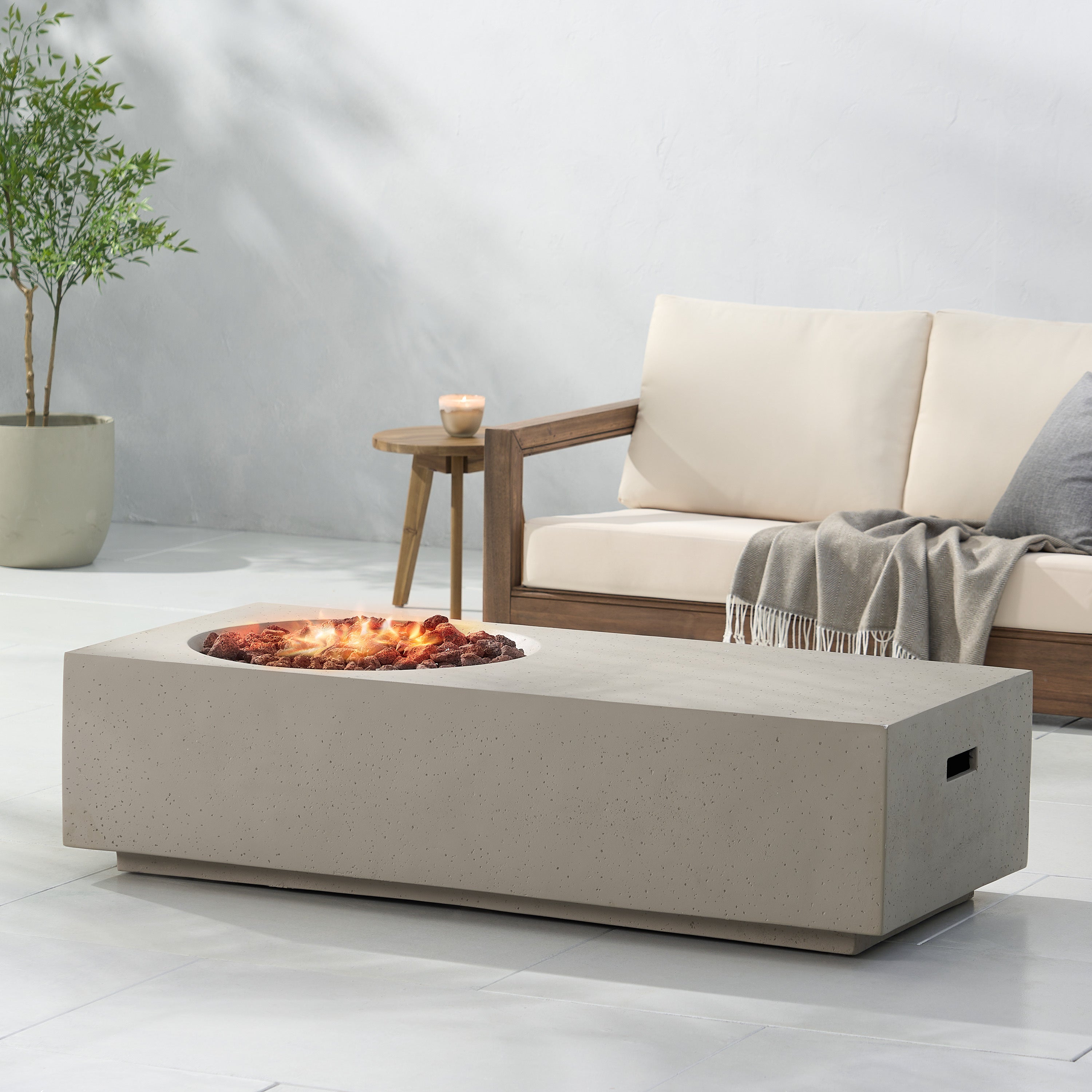 RECTANGLE 14.75' MGO FIRE PIT - 50 000 BTU