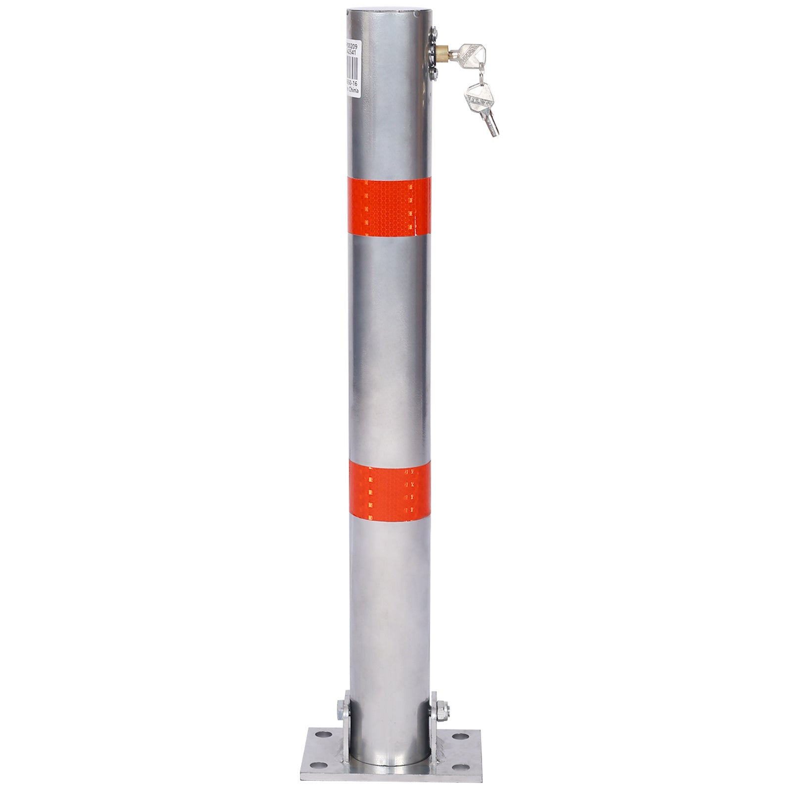Parking Bollard Pole Barrier with Lock for Car Parking Protection in Round Gray Steel