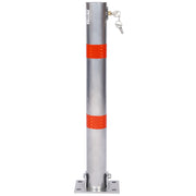 Parking Bollard Pole Barrier with Lock for Car Parking Protection in Round Gray Steel