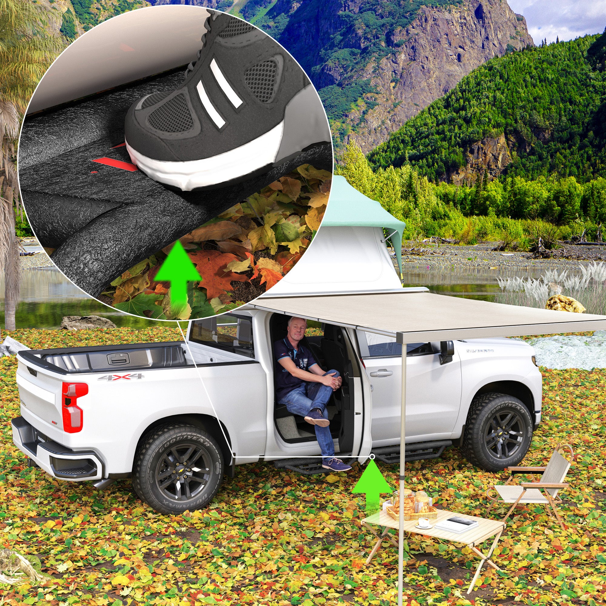 Cab Running Boards Compatible for 2019-2025 Chevy Silverado & GMC Sierra 1500/2020-2025 Chevrolet Silverado/GMC Sierra 2500 HD 3500 HD Crew Cab 2500HD/3500HD