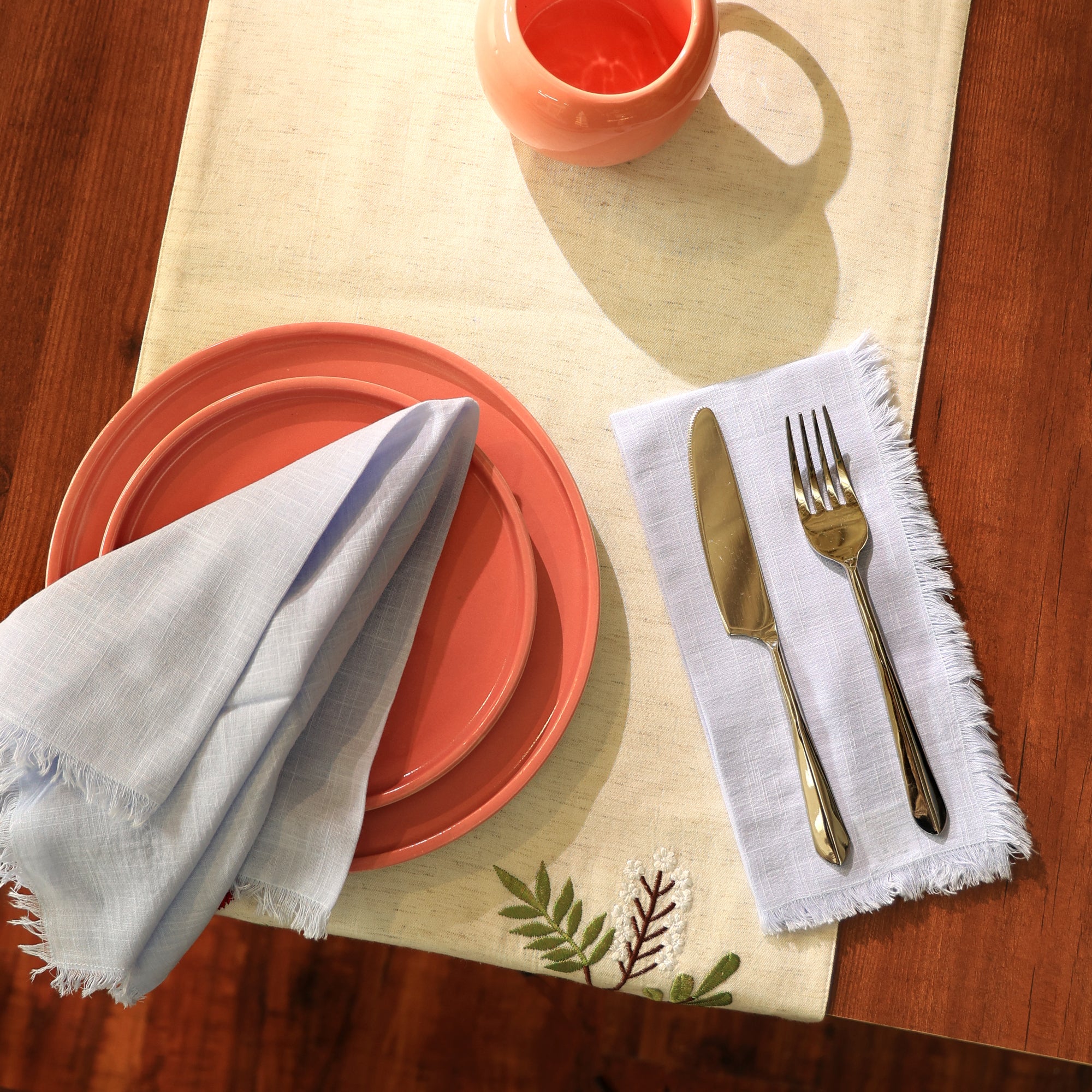 Premium Cotton Napkins Set of 4-20x20 Inch, Classic Hemstitch Dinner Napkins