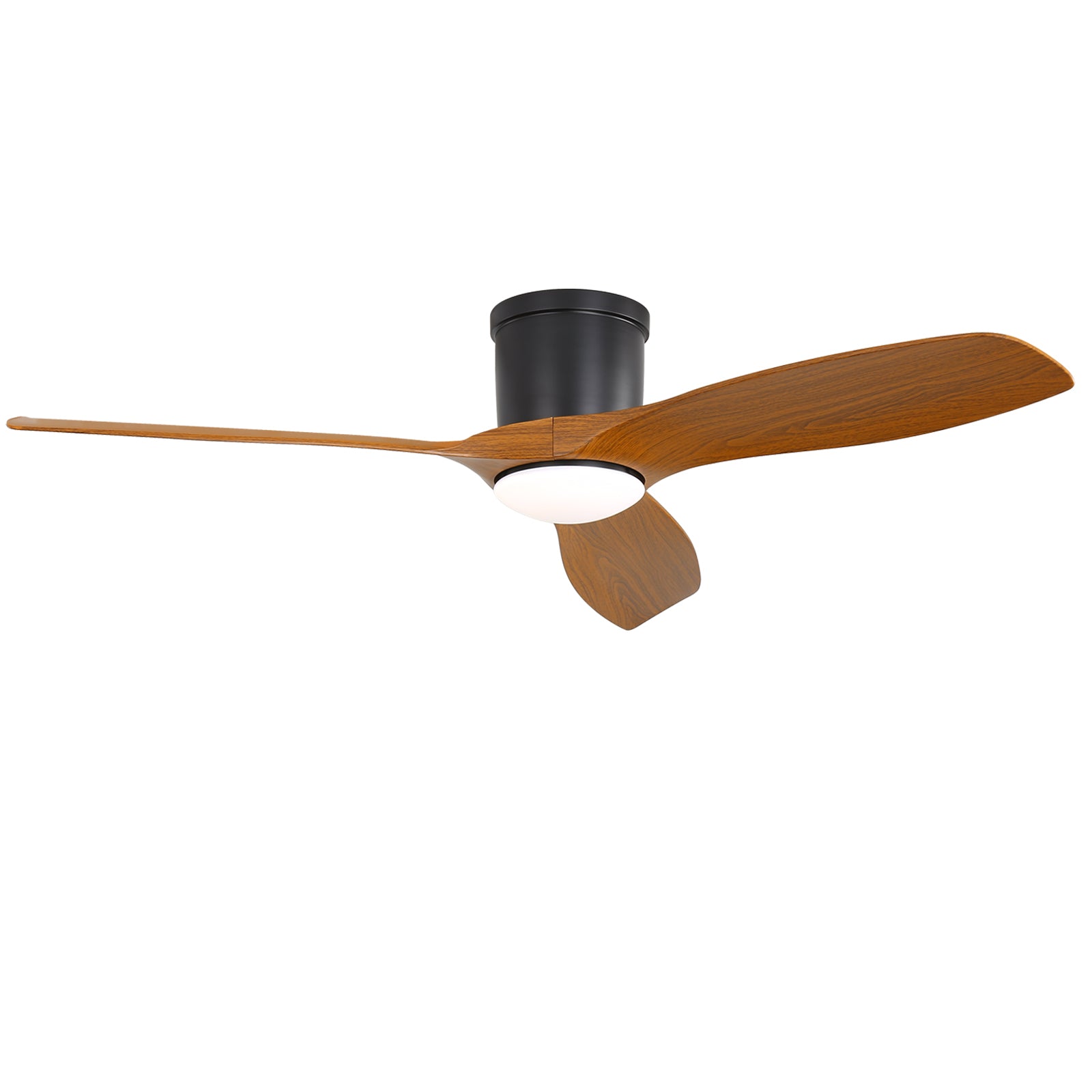 52 Inch Modern Flush Mount Ceiling Fan with LED Light 6 Wind Speeds ABS Fan Blades Reversible DC Motor