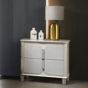 Pearl White Finish Luxury Glam Nightstand of 2-Drawers Wooden Bedroom Furniture 1pc