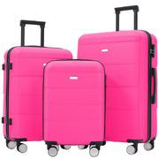 Hardshell Luggage Sets 3 Piece Double Spinner Wheels Suitcase with Handle Password Lock, Lightweight 20'+24'+28' Luggages