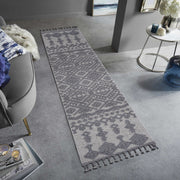 Guros Collection 2X8 White / Gray / Traditional Indoor / Outdoor Runner Rug
