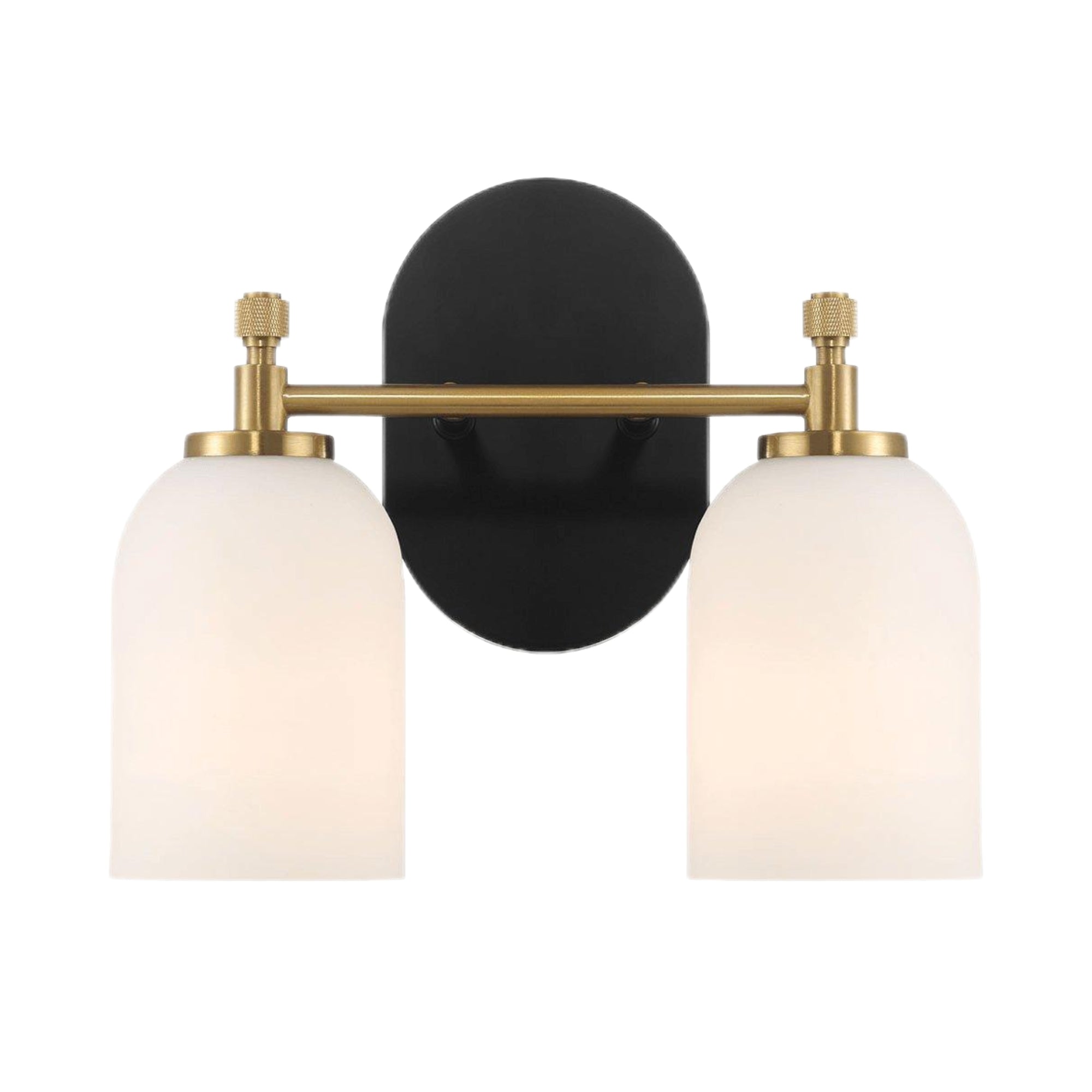 Vortex Traditional Style Two Lights Vanity Over Bathroom Mirror Wall Sconce with White Frosted Glass 12.25'W × 10.125'H × 5.5'E