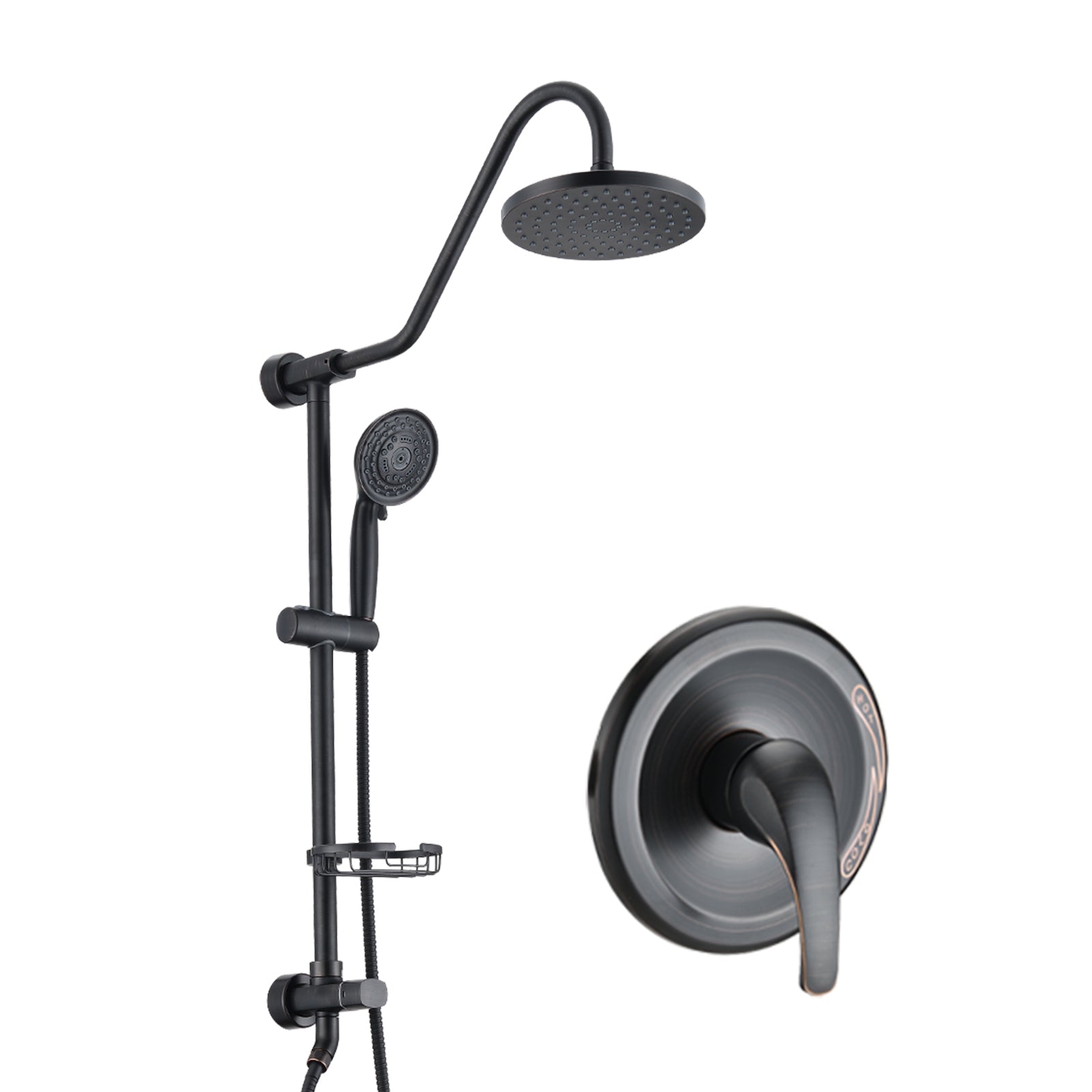 Shower Head with Handheld Shower System with 8' Rain Shower Head (Rough-in Valve Included)