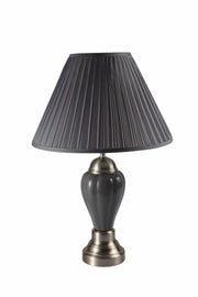 27.5' Tall Metal Table Lamp, Silver and Gray