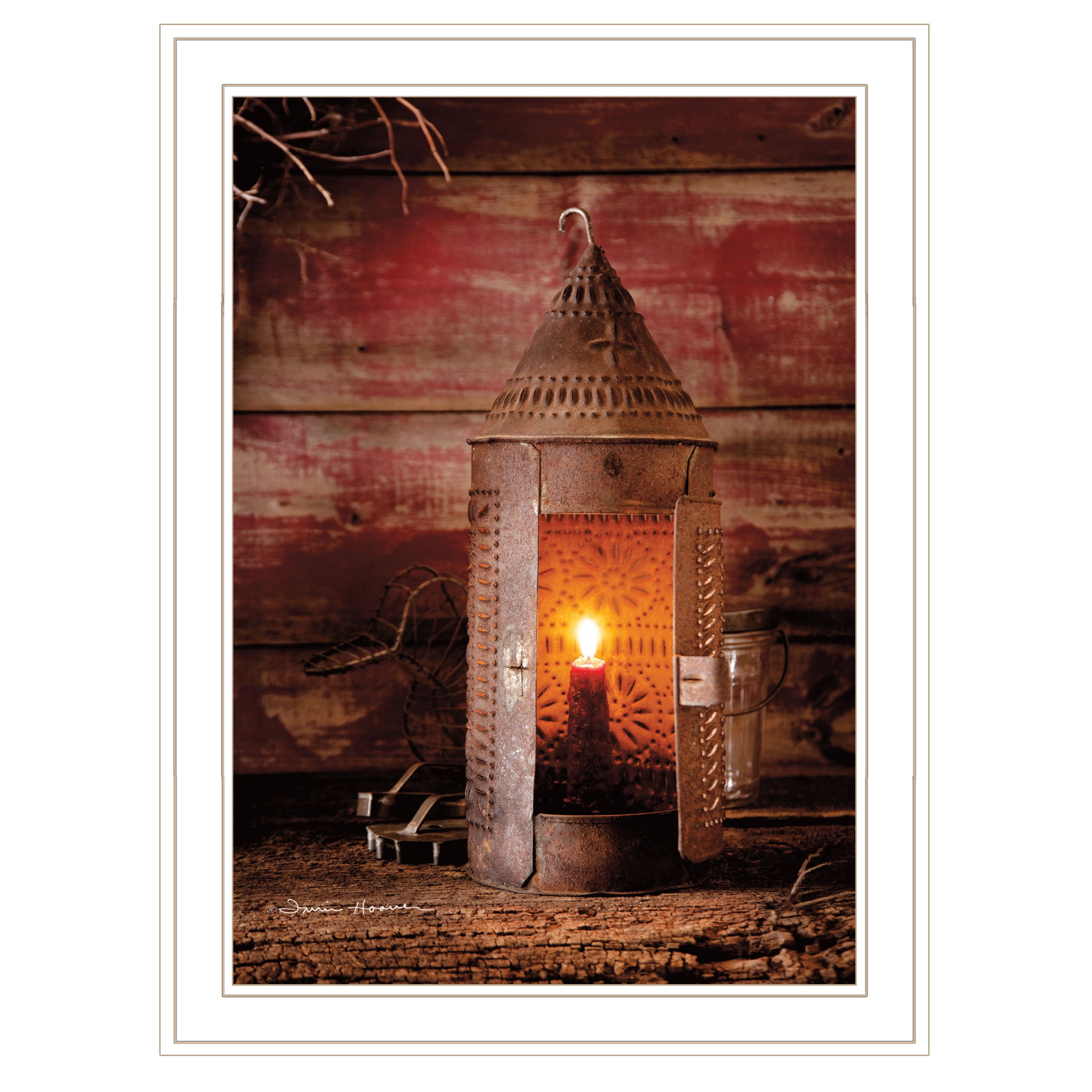 'Tinner's Lantern' By Irvin Hoover, Ready to Hang Framed Print, White Frame