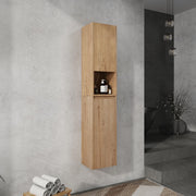 12' Bathroom Side Cabinet,Soft Close Doors,Float Mounting Design,Imitative Oak, SC00112IMO+SC00212IMO-K (KD-Packing)
