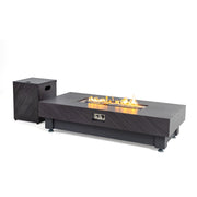 60-INCH FIRE PIT TABLE,Stone  Outdoor Gas Fire Pit Table with Rain cover,Rectangular Heater for Patio, Backyard, Deck, Outdoor Modern Patio Fire() Pit